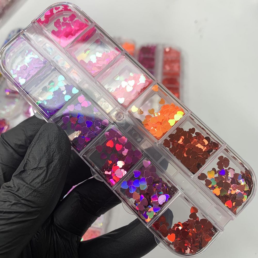 Get Pro Results with Heart Holographic Nail Glitter