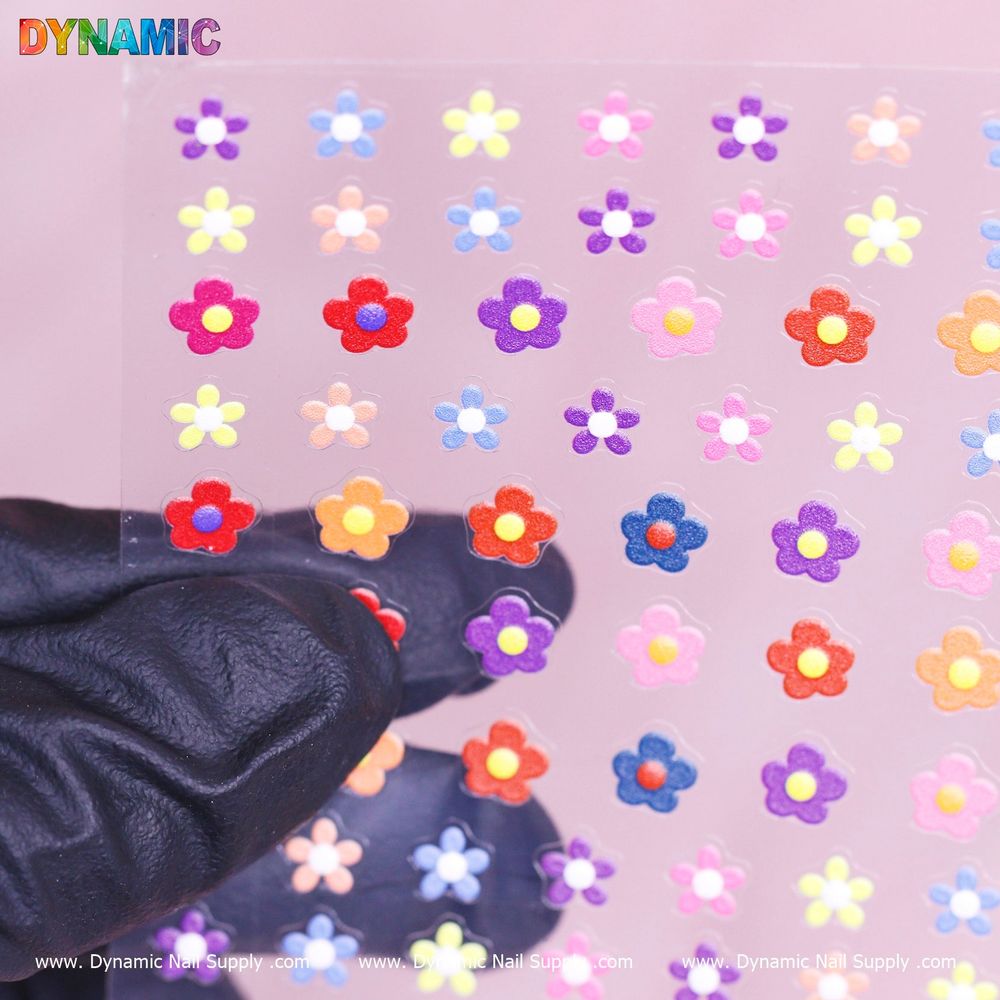 colorful mini flower nail sticker sheet - 2
