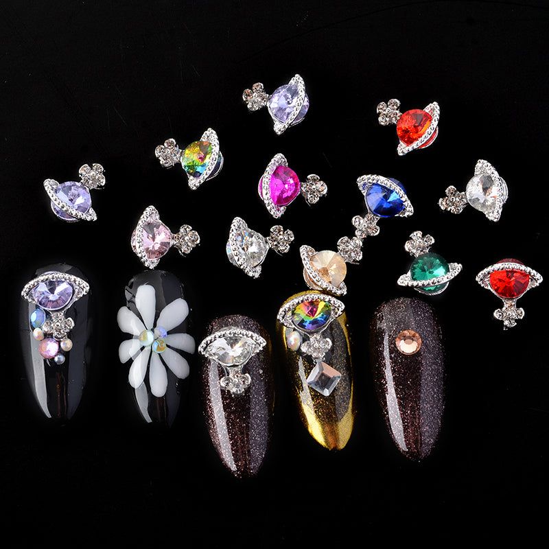 metal planet nail charms pack - 2